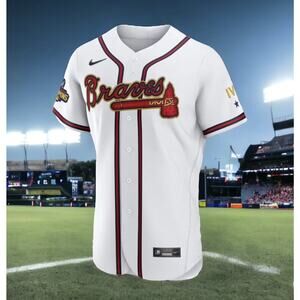Atlanta Braves NIKE Rare Blank MLB Baseball Team Jersey White Mens 56 Fast Ship
